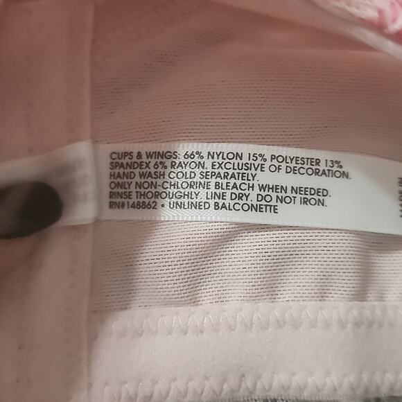 Torrid Bandeau multi way Unlined Balconette Lace Bra in light pink orange 42C - Picture 11 of 12